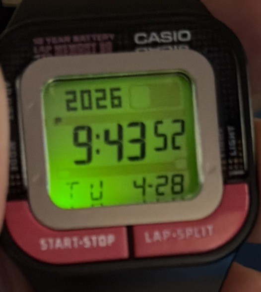 Casio Digital Watch SDB100-1b Black and Pink Quartz Women’s 2001