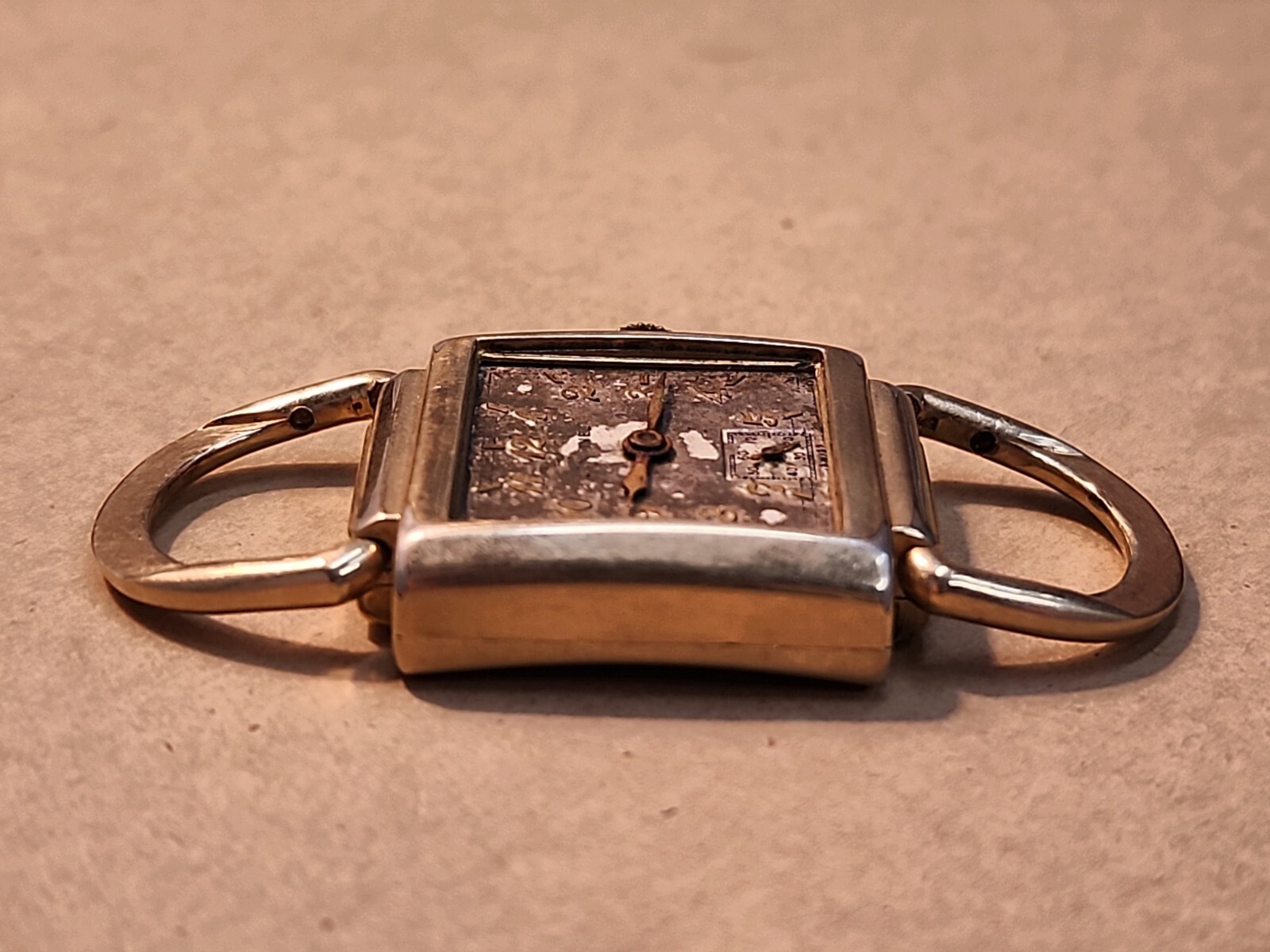 1940’s Longines 10L 10K Yellow GF Hinged Lug Driver’s Watch For Parts/Repairs