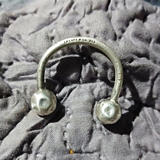 Tiffany & Co. Signed 925 Sterling Silver U-Shape Open Bangle Bracelet