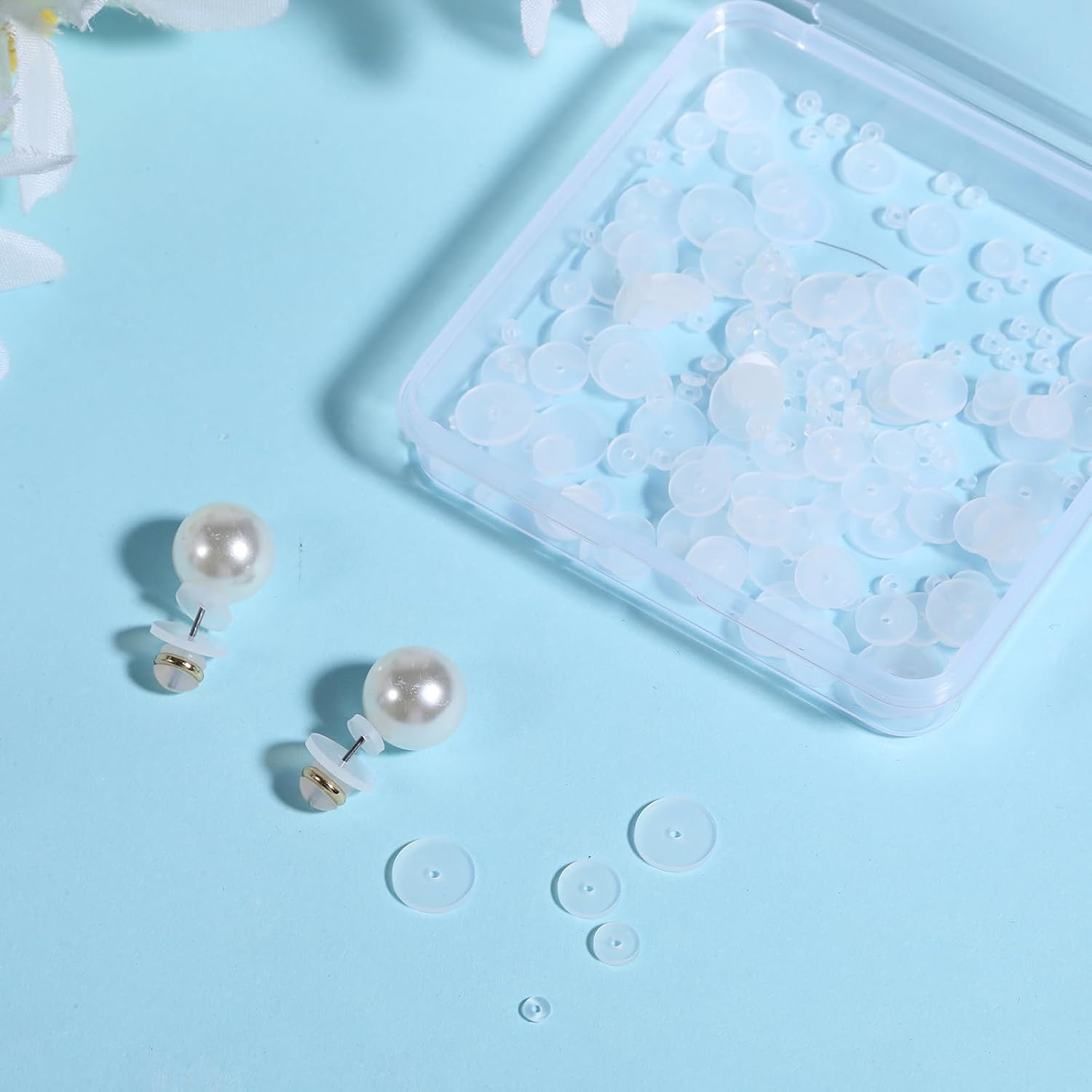 200 Pcs Clear Piercing Disc, for Piercing Bump 3/5/ 7/9 mm Clear Silicone Earrin