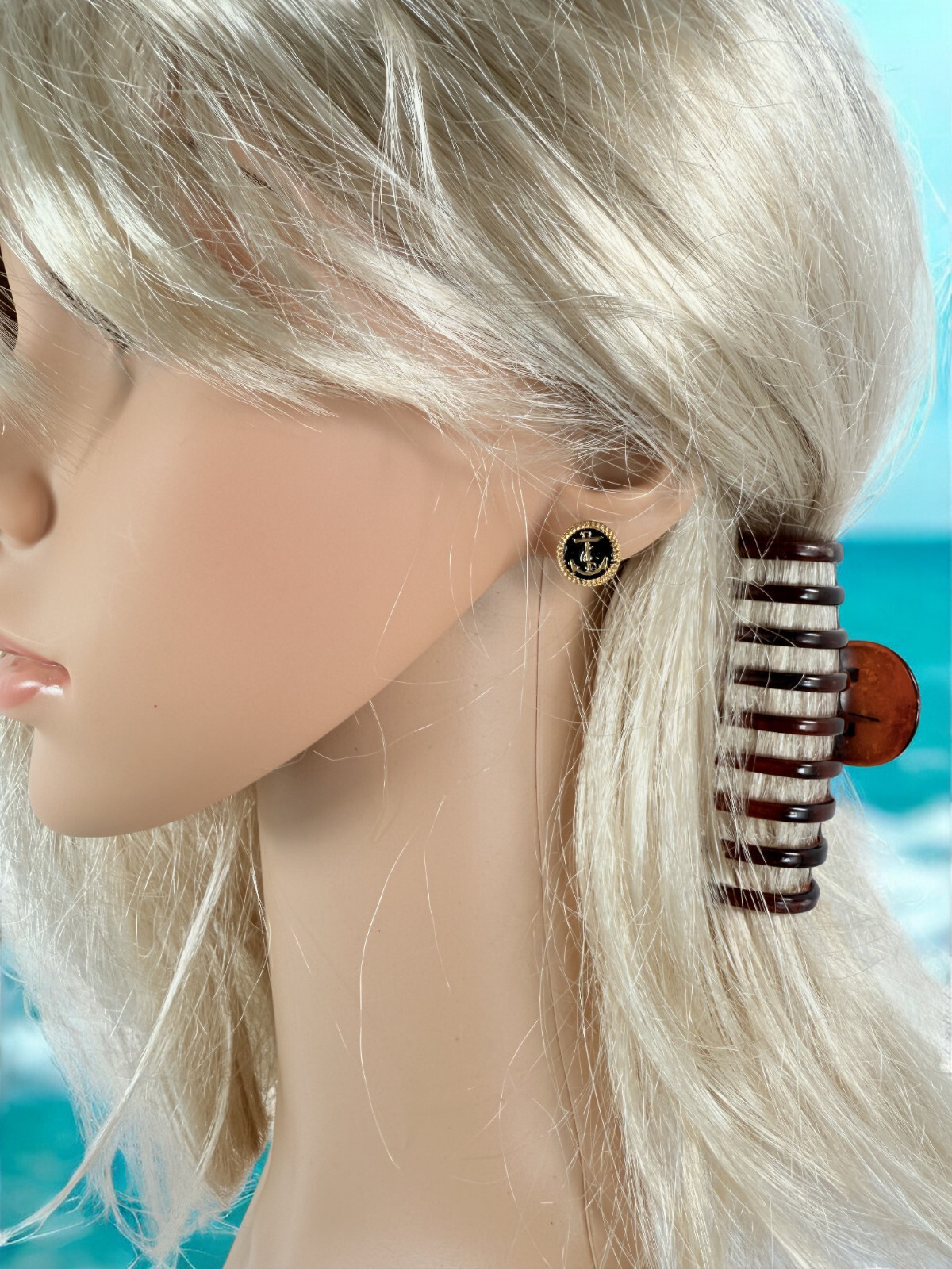 Anchor Earrings – Anchor Stud / Post Earrings – Nautical Anchor Button Earrings