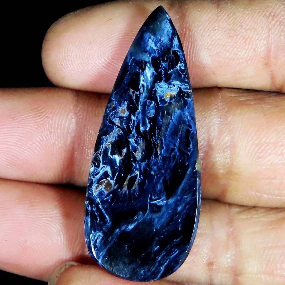 Natural Chatoyant PIETERSITE Pear Cabochon Gemstone 40.55 Cts 18x45x5 mm YU112
