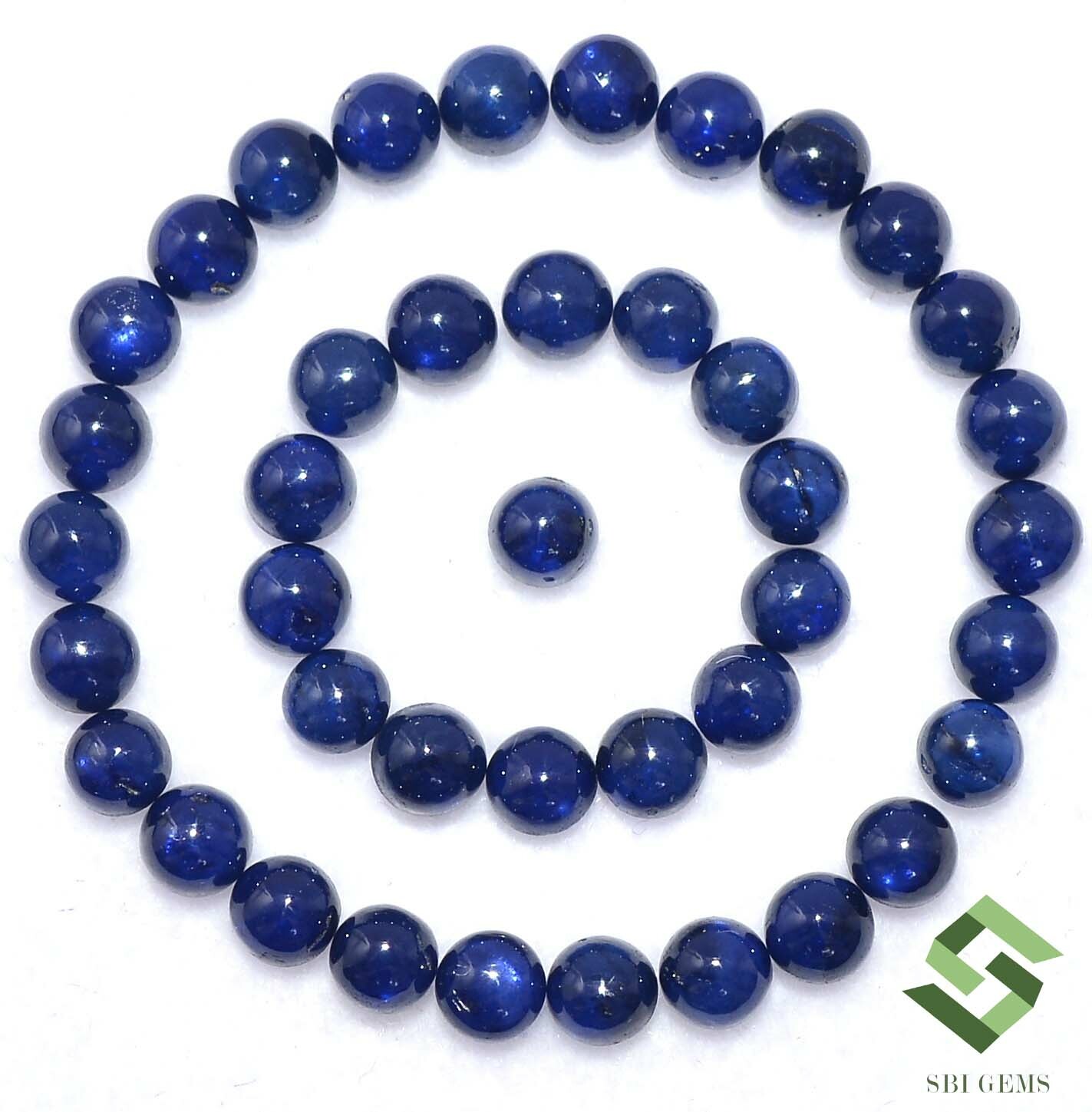 3 mm Natural Blue Sapphire Round Cabochon Lot 40 Pcs 7.71 CTS Loose Gemstones