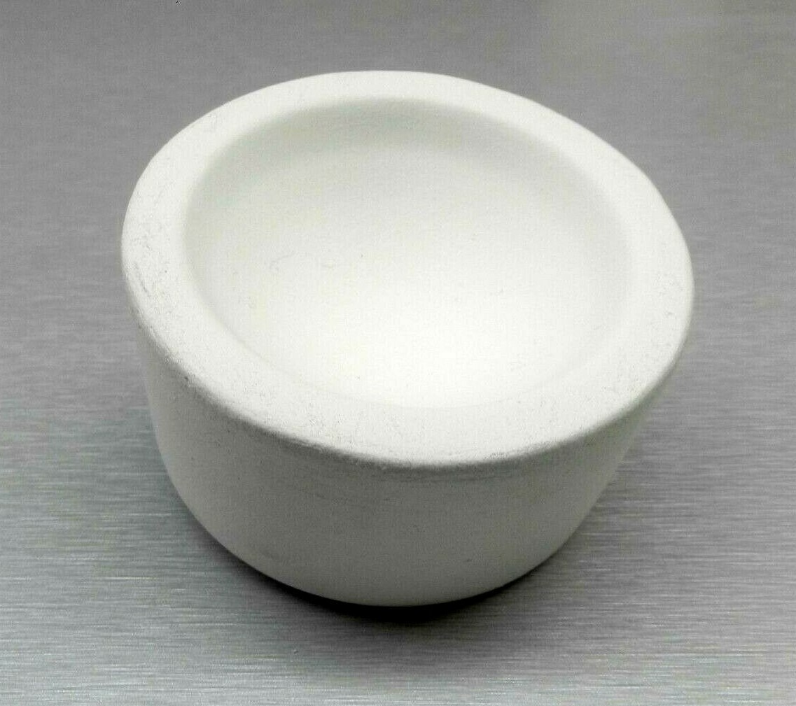Crucible Dish 7oz Torch Melting Gold Silver Round Cup Ceramic 7 Toz Italy A-1