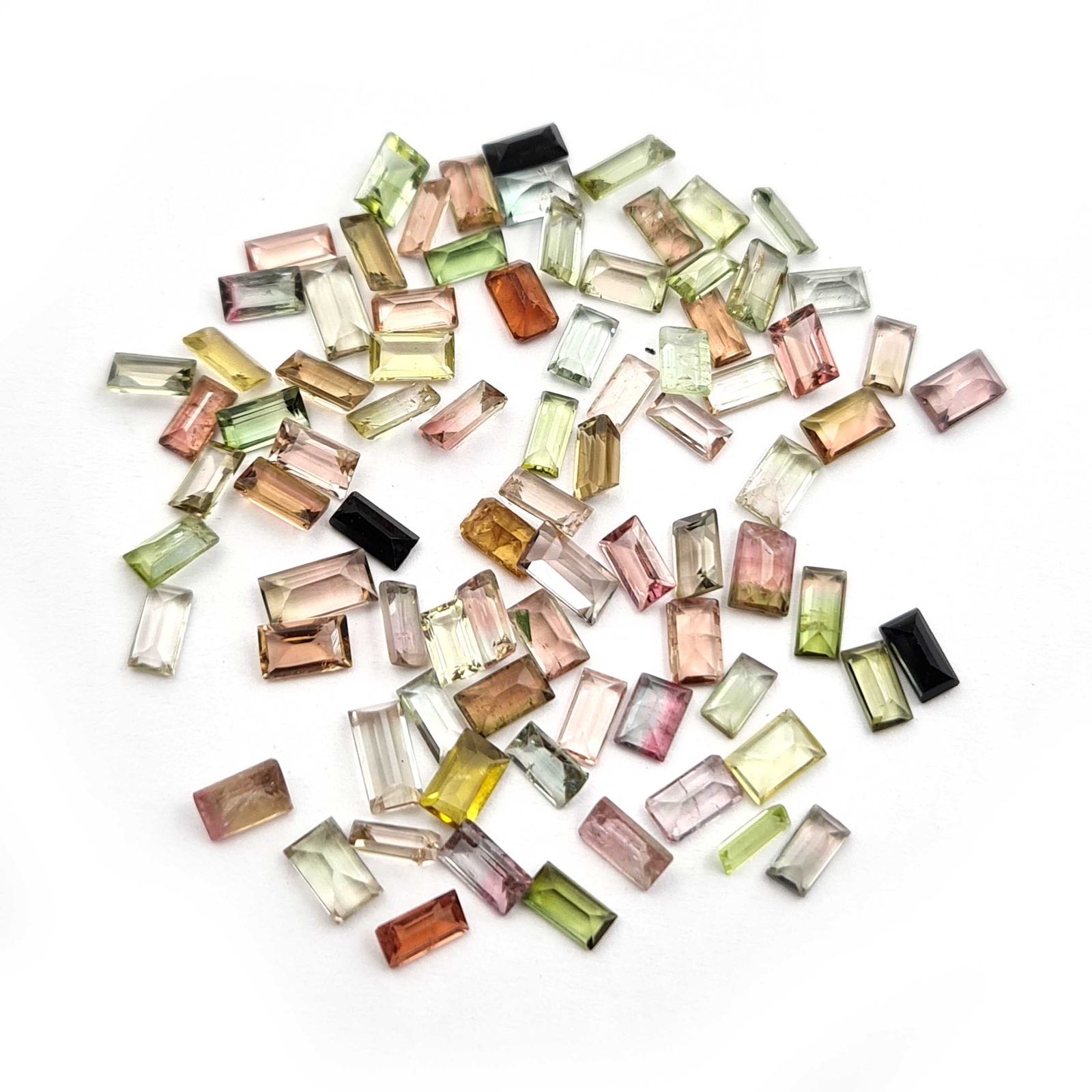 19 Pcs 5 Cts Natural Tourmaline Gemstone Baguette Faceted Lot 2.50-3×4.50-6 mm