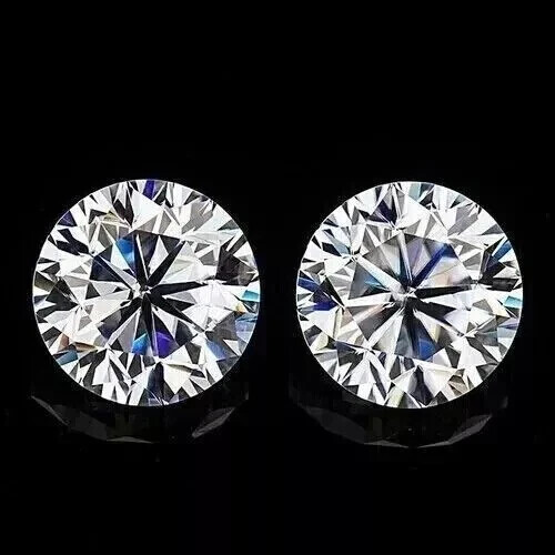 Pair Of Loose CVD Lab-Grown Diamond 4 Ct Round 8.40 mm Color D – IF Certified