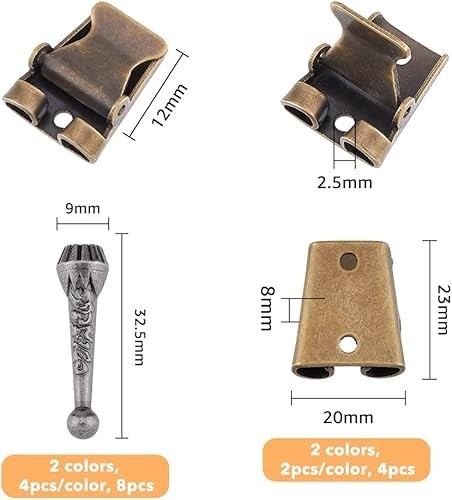 Iron Bolo Tie Parts Kit Including 4Pcs 2 Colors Bolo Tie Tips Replacement End…