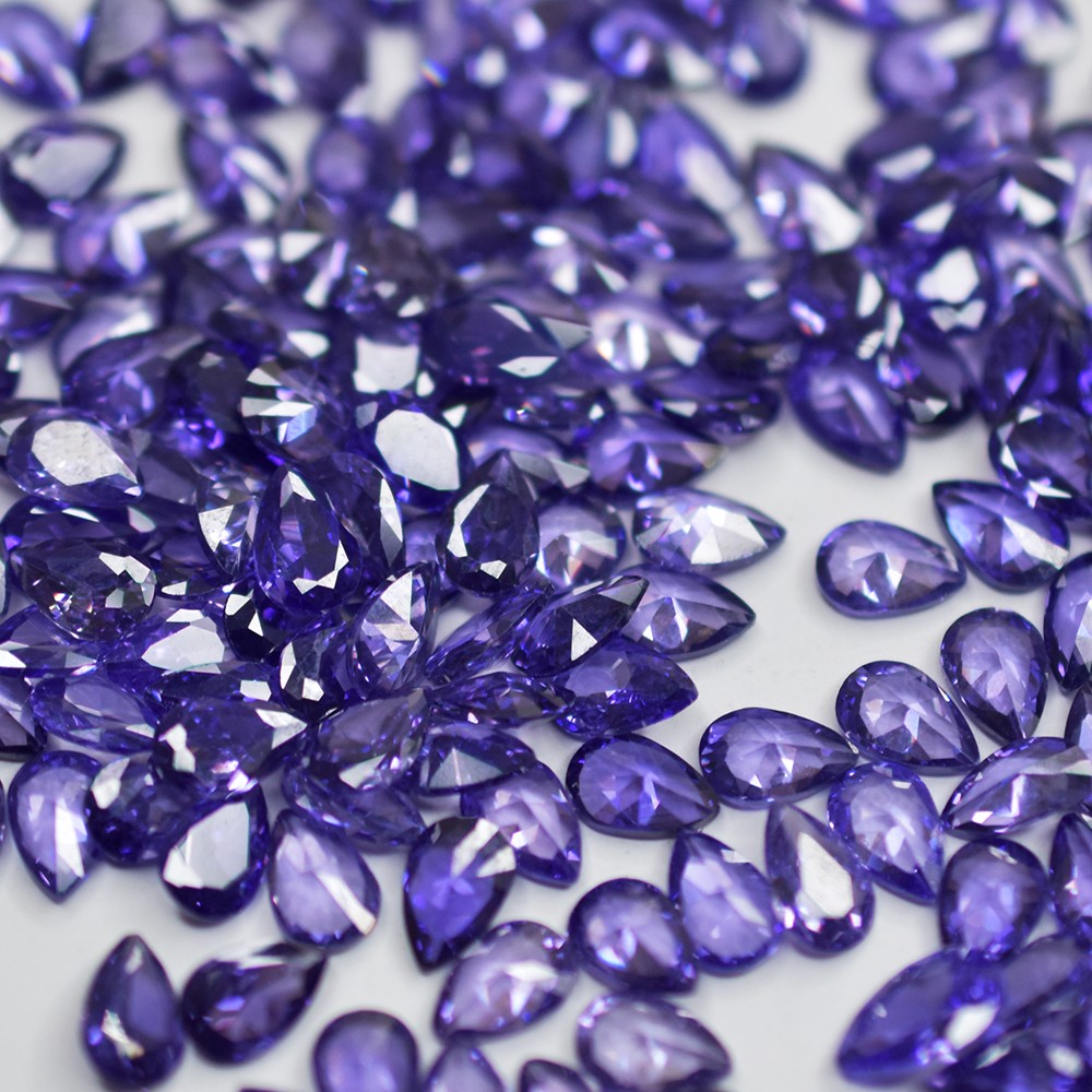7×5 mm 12.00 Ct Natural Purple Tanzanite Pear Cut Lot Certified Loose Gemstone