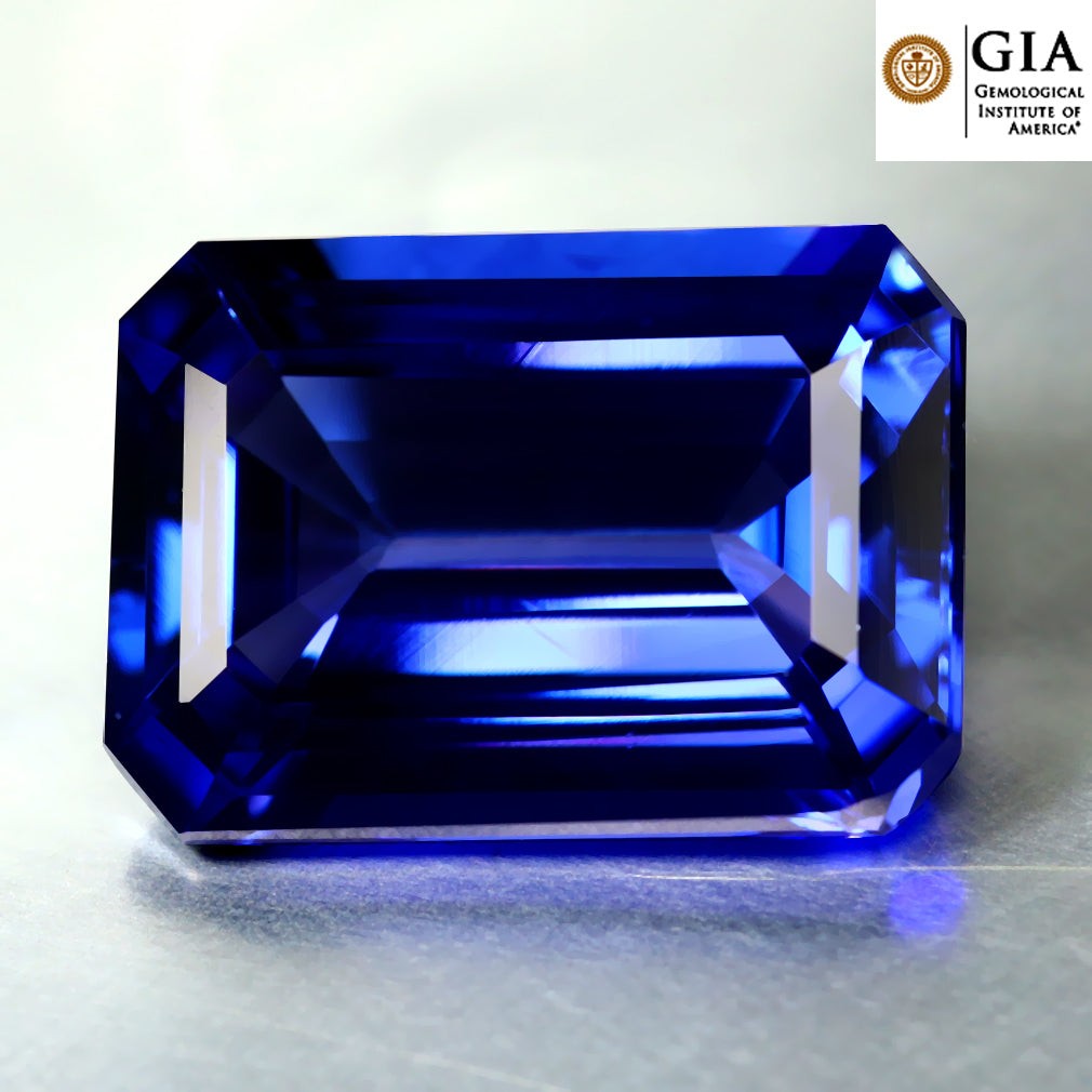 GIA Certified 13.45 ct AAAA Octagon (16.98 x 12.00 mm) Natural D’Block Tanzanite