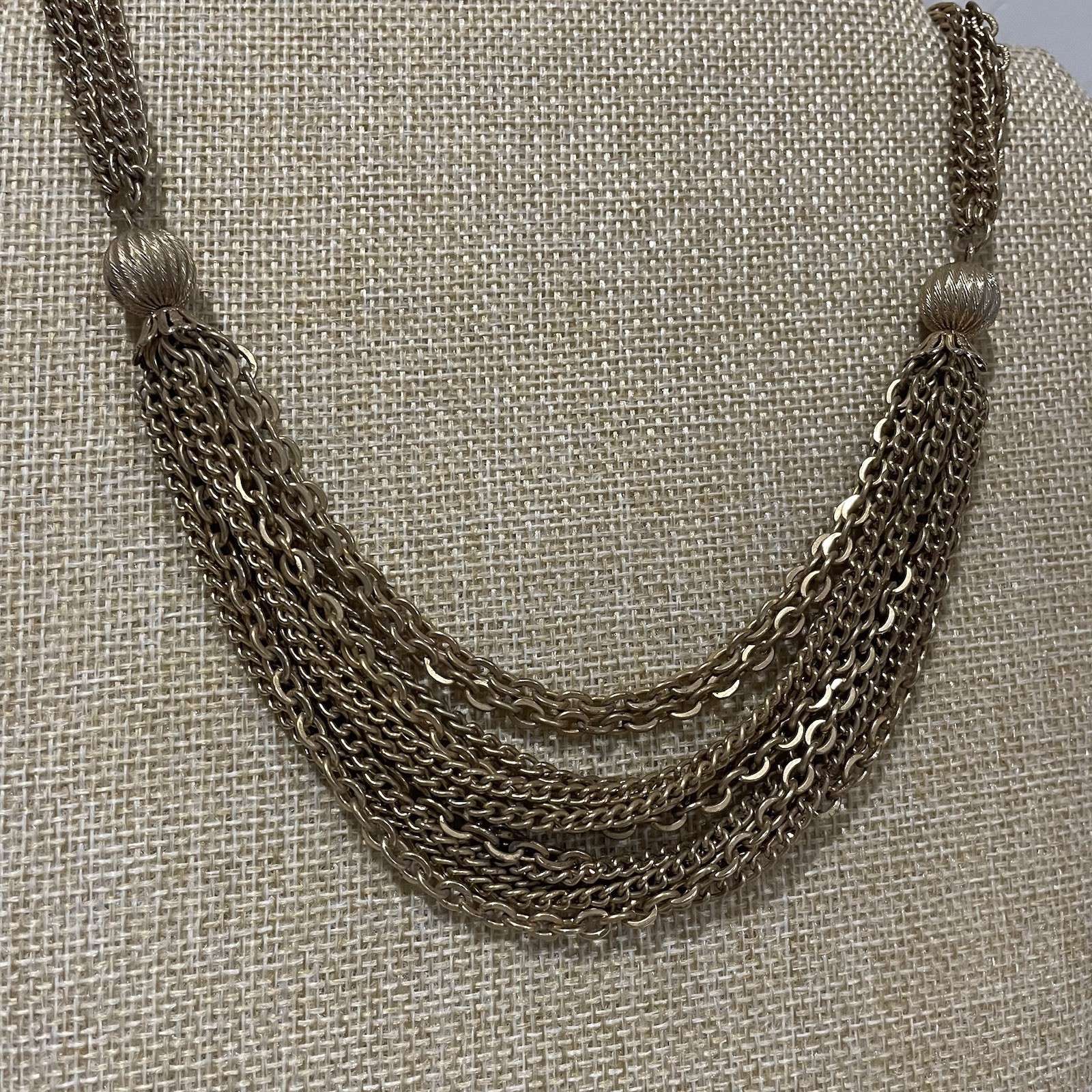Vintage Multi-chain Gold Chain Choker Necklace With Clasp