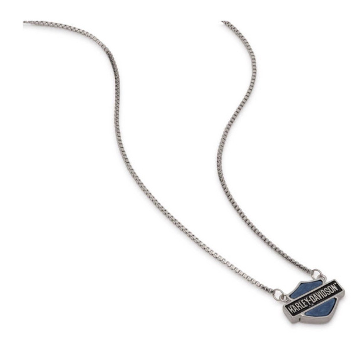 Harley Davidson Women’s Blue Sodalite Bar & Shield Logo Necklace 34N00159