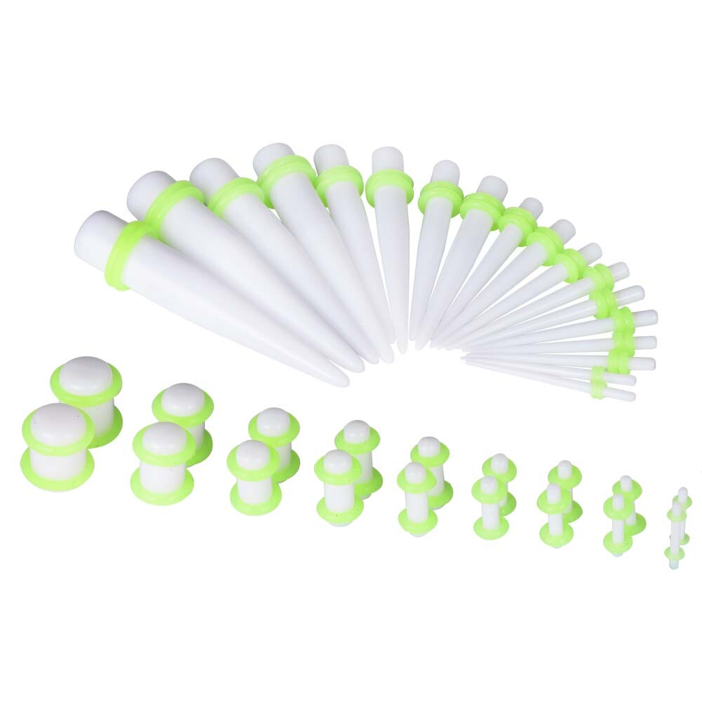 36PCS Gauges Kit Ear Stretching 14G-00G Acrylic Taper Tunnel Plug Jewelry