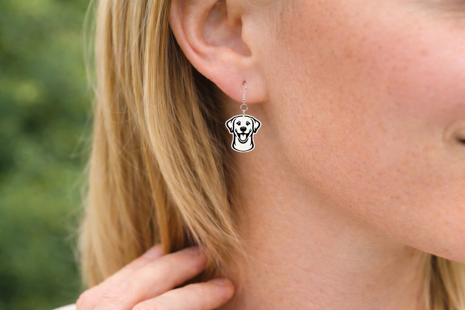 Labrador Earrings Lightweight Dog Jewelry Dangle Pet Lover Gift Handmade USA