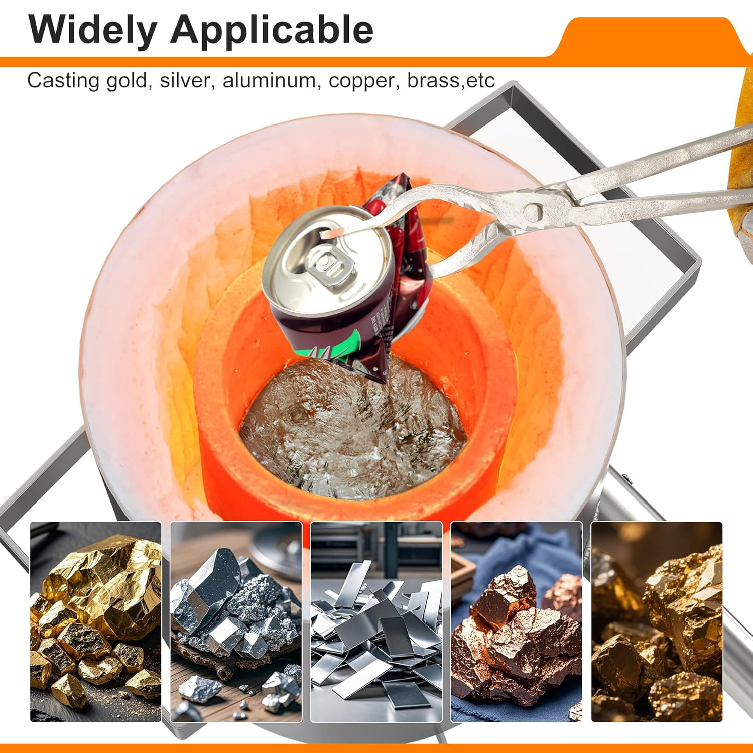 Nelyrho #25-55Lbs-25Kg Premium Graphite Crucible, Silicon Carbide Clay Crucible