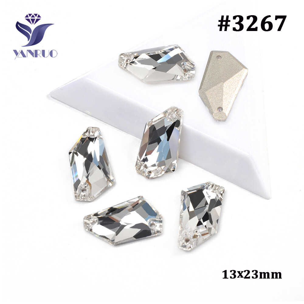 All Shapes Clear YANRUO Flatback Strass Sew on Crystal Rhinestones for Garment