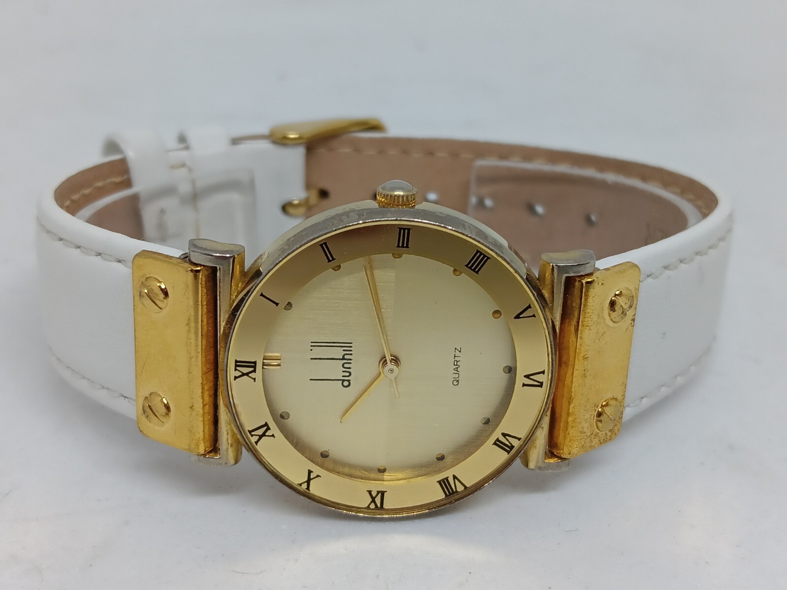 Vintage Dunhill Overseas 2035-15 Women’s 30mm Gold Tone Quartz Watch