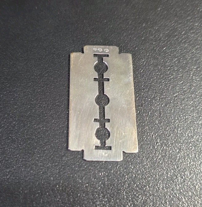 Vintage Sterling Silver Razor Blade Pendant