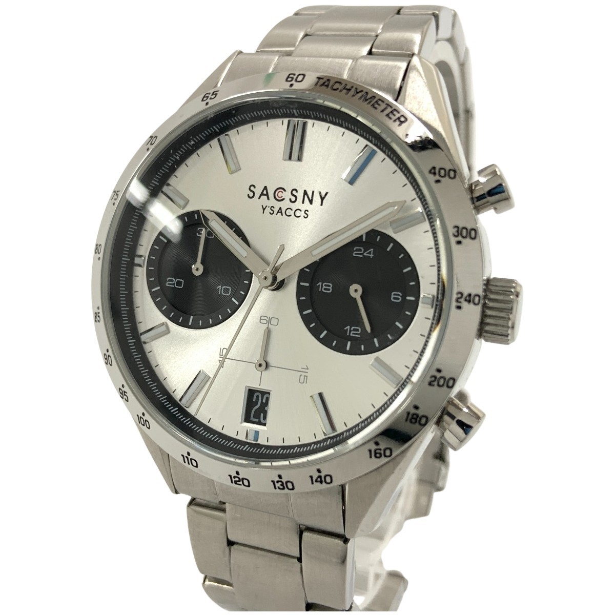 YSACCS Saxony Isaac Quartz Chronograph Watch SY-15219 Silver