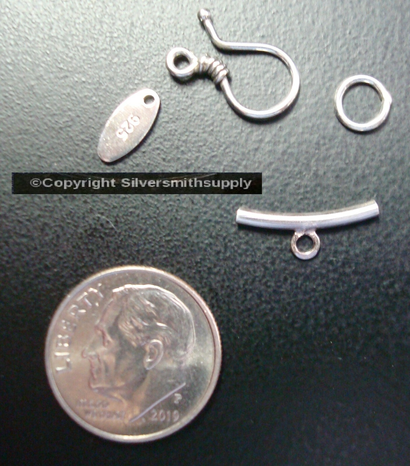 STERLING Silver handmade hook clasp, pendant slide, and 925 Signature Tag SSC019
