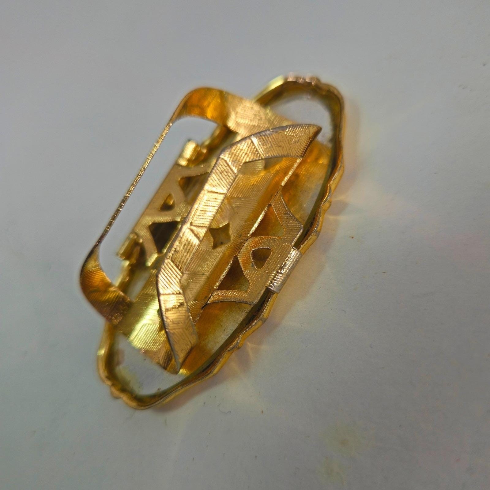 Vintage Lipstick Holder Flip Compact Mirror Handpainted Floral Gold Tone Black