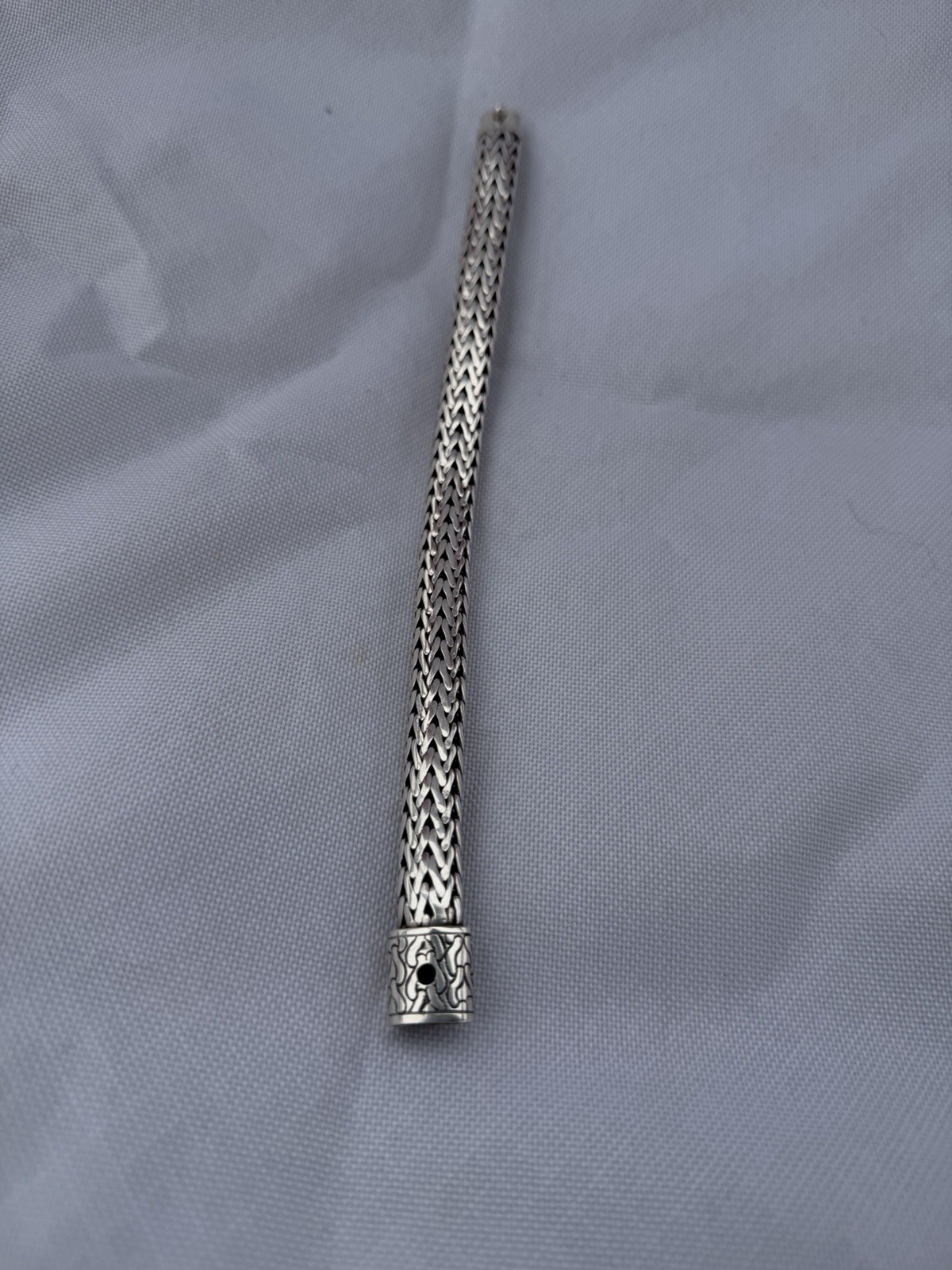 John Hardy Sterling Bracelet 925 Full Link Polished Twisted Size 7.25