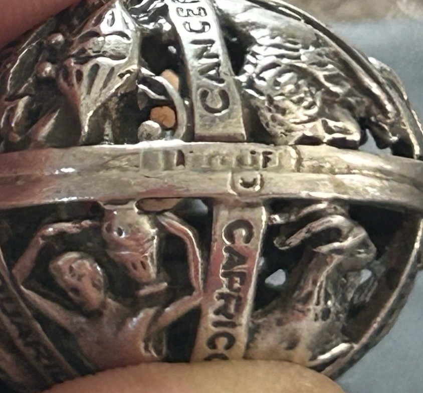 Sterling Silver Craftmere-12 month Zodiac names & 3D Horoscopes Pics. 1”ORB Pend