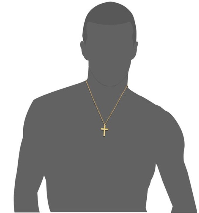 60Cm Cuban Chain With Cross, Mirror Polished, Men’s And Women’s Jewelry