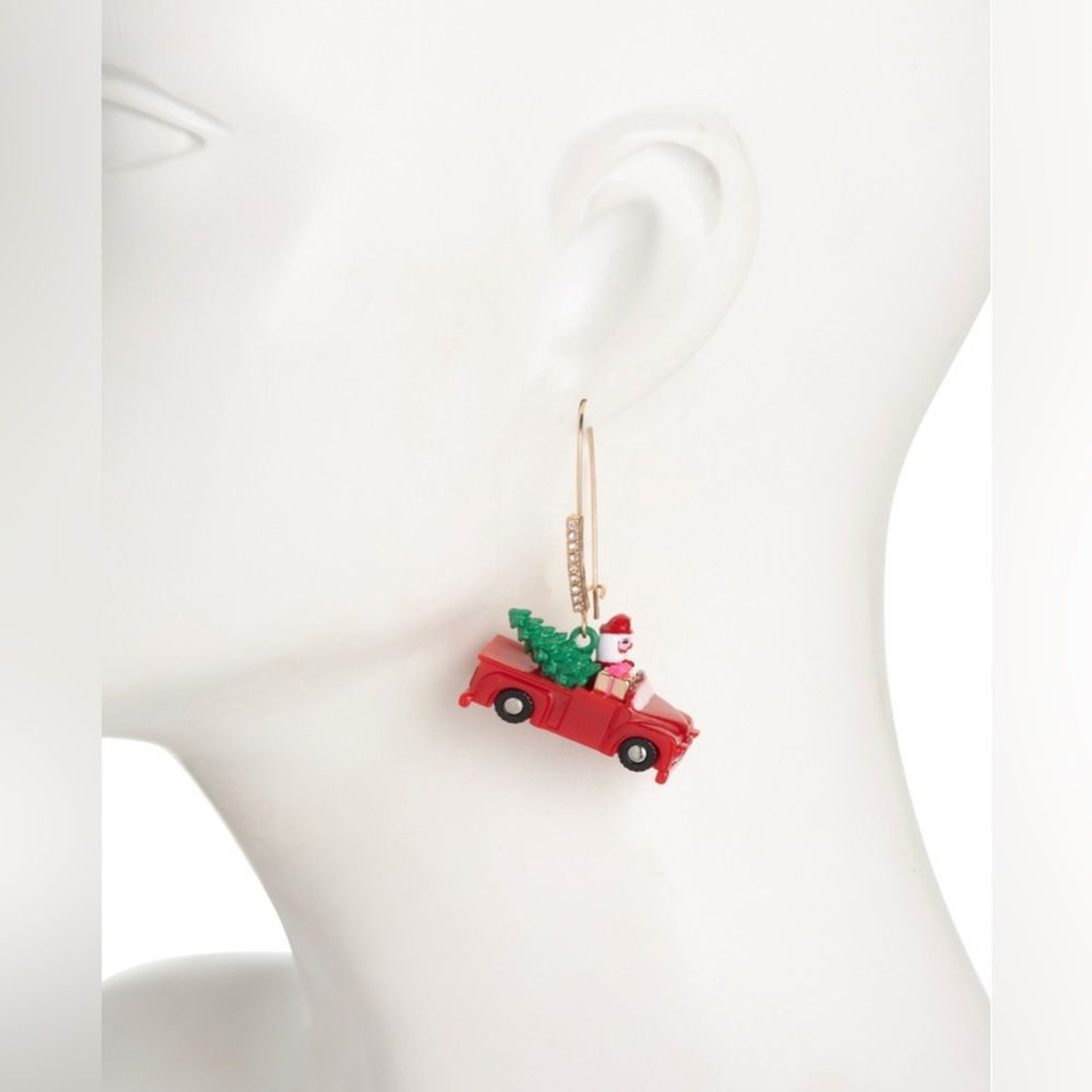 NWT Betsey Johnson Christmas Santa in a Truck & Reindeer Mismatched Earrings