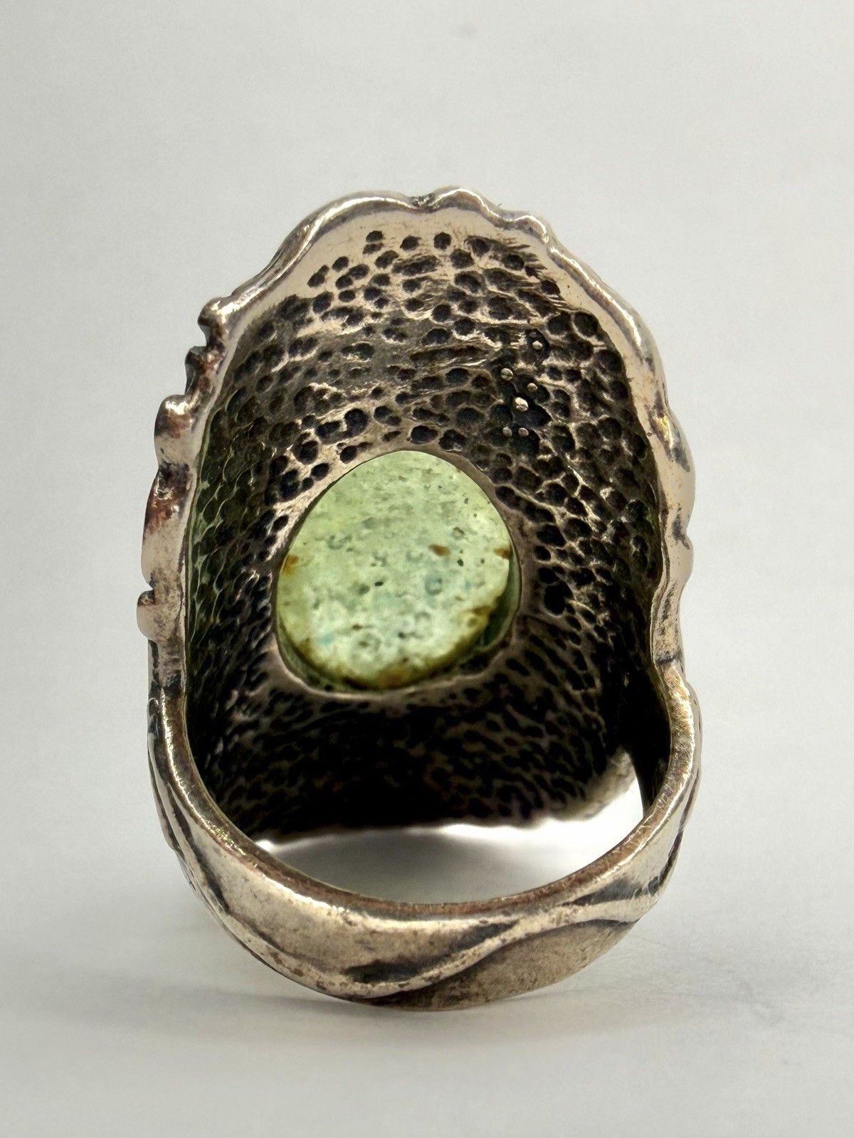 PZ Paz Creations Israel Sterling Silver Roman Glass Ring Sz 5