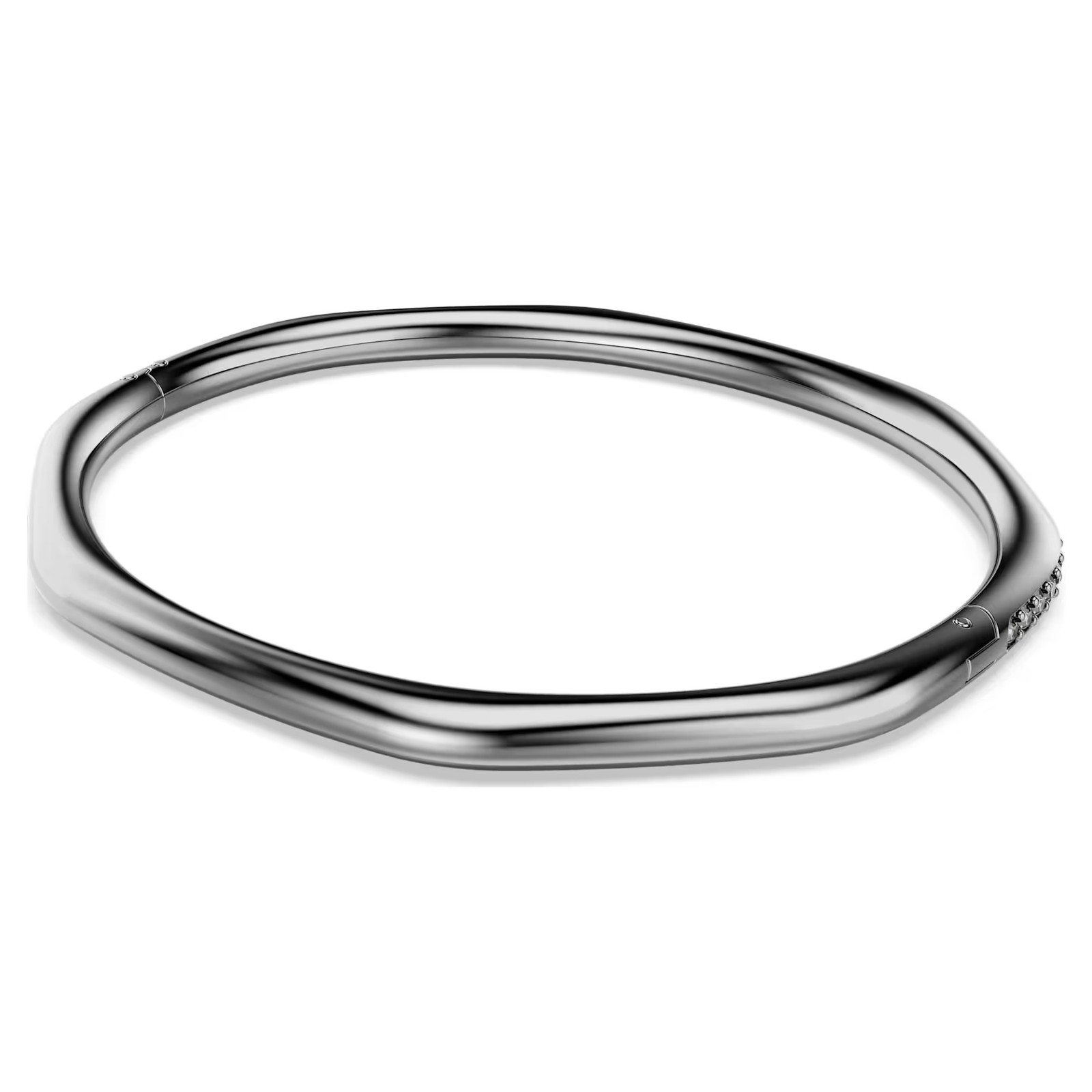 Swarovski Dextera Bangle, Octagon Shape, White, Ruthenium 5732151 (Size XL)