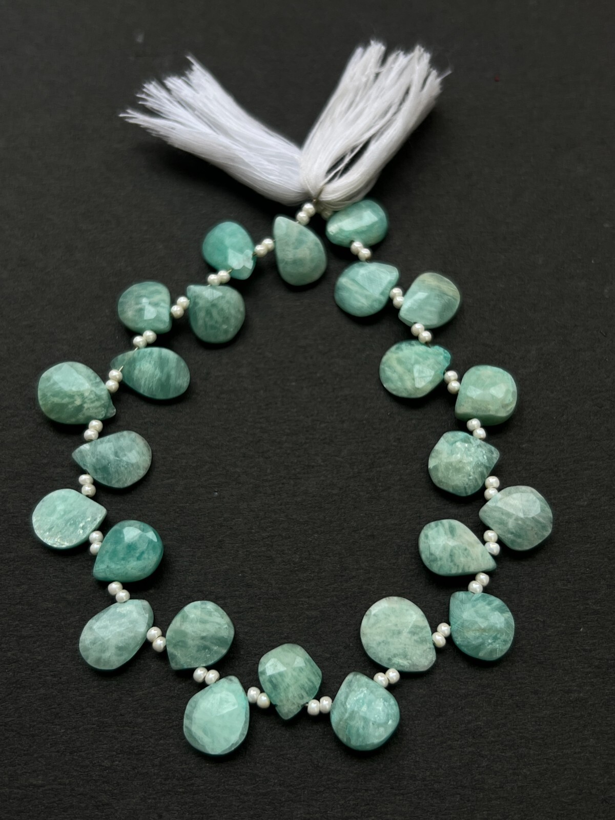Natural Amazonite Faceted Pear Briolette Beads 1 Strand 8-9mm Teardrop Gemstone