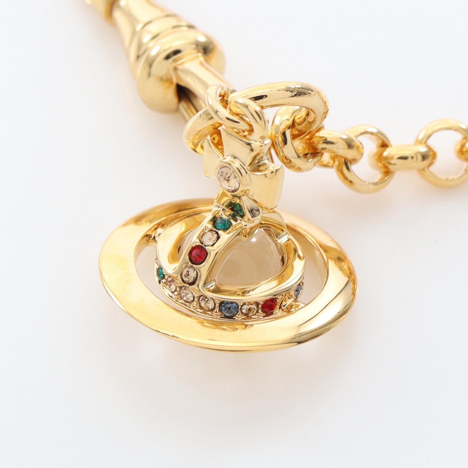 Vivienne Westwood NEW PETITE ORB Bracelet Gold Plated Rhinestone Multicolor NEW