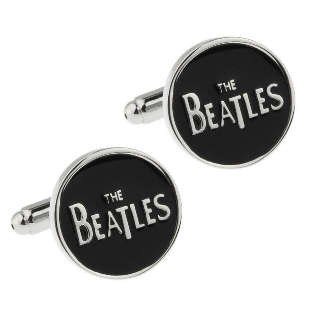 BEATLES CUFFLINKS Classic Rock Music Round NEW with GIFT BAG Fathers Day Groom