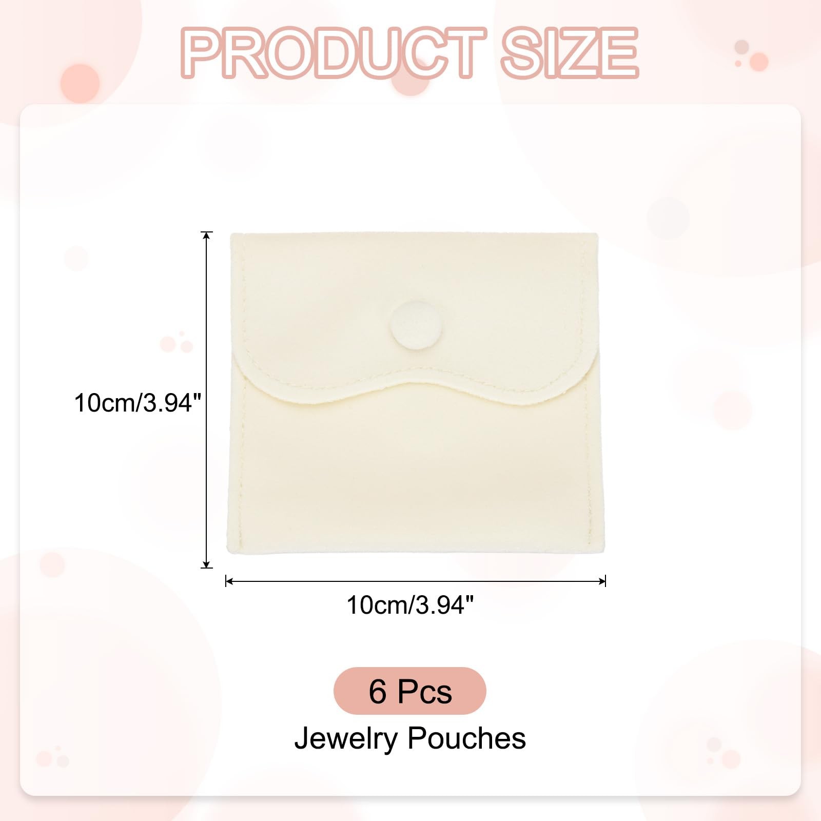 4×4 Inch Velvet Jewelry Pouches, 6 Pcs Jewelry Packaging Gift Bags with Snap …