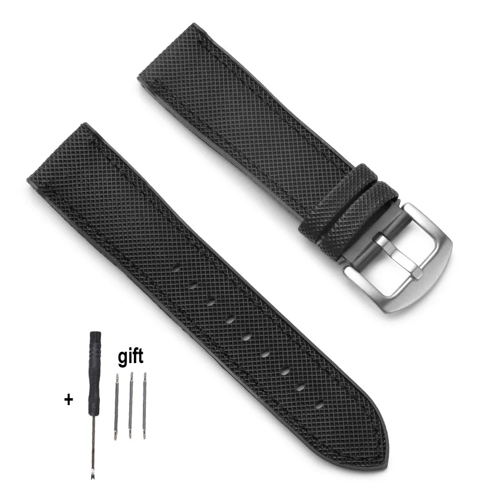 Quality Nylon Rubber Sailcloth Watch Strap 18mm 20mm 21mm 22mm Canvas Watch Band