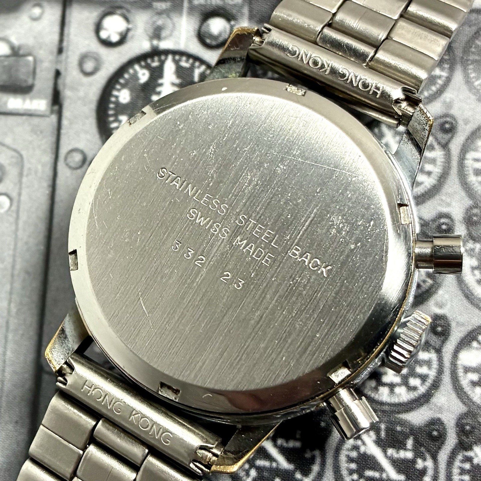 Wakmann 60s Vintage Baby Chronomat Chronograph Watch Swiss 36mm Ref 332.23 V7733