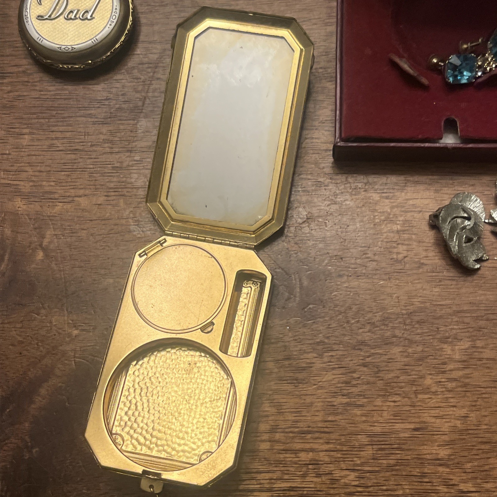 Vintage Estate Costume Jewelry LOT Timex CORO Watch & Earrings Melba Brass
