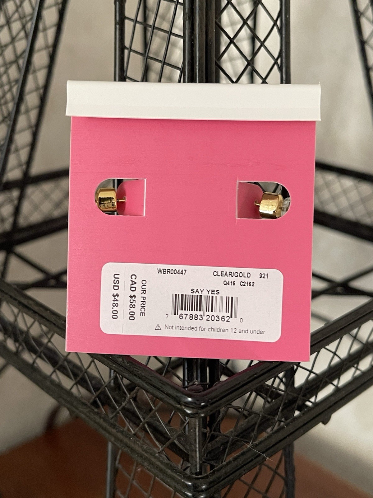 Kate Spade Say Yes I Do Clear Huggie Earrings Gold With Bag Fast-ship!