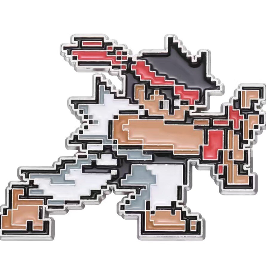 2pcs Street Fighter Pixelated Ryu Hadouken Enamel Pin Video Games Capcom 