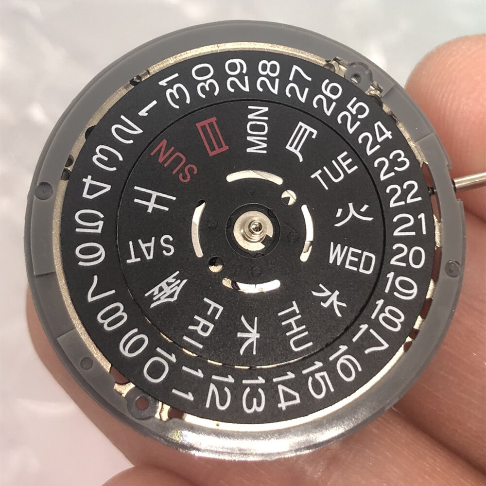 SEIKO Mechanical Watch Movement NH36 Black Datewheel 3/3.8 O’Clock Crown