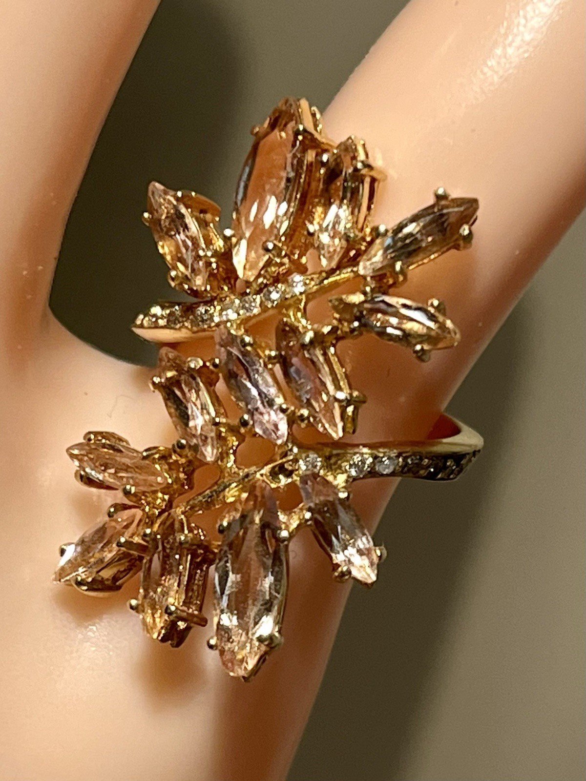 18k Gold Imperial Topaz & Diamond Ring 5.61gr Vintage Estate Sizable Statement!