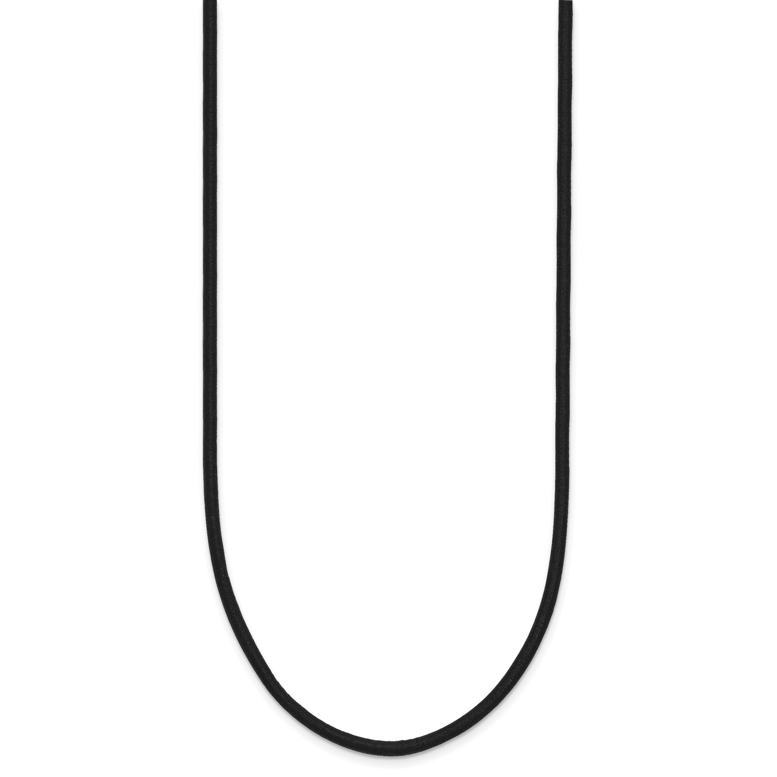 14K Yellow Gold Clasp 2mm 18 inch Black Leather Cord Necklace Womens