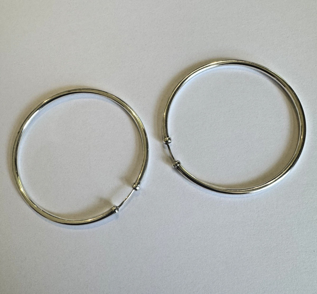 Women’s 925 Sterling Silver Medium/Large Endless 2mm x 60mm thick Hoop Earrings