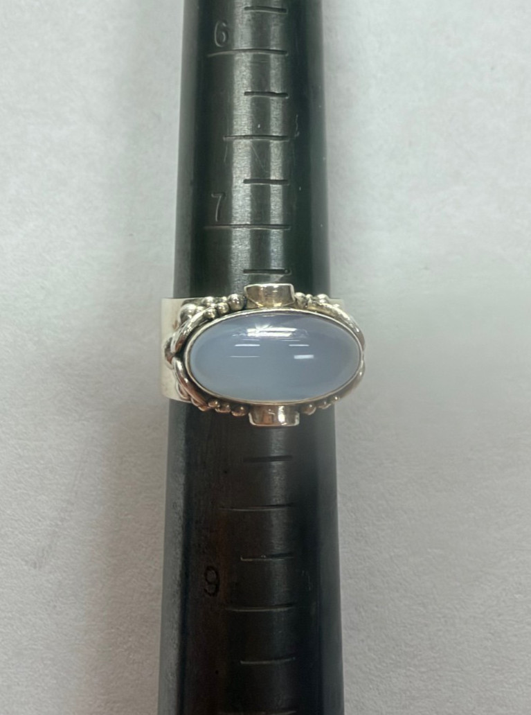Sajen Sterling Silver Ring (Size 7.5+) with Moonstone [076DUW]