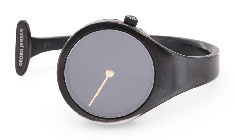 Georg Jensen 336 Vivianna Matte Black PVD Stainless Steel Bangle Watch 2 G2U