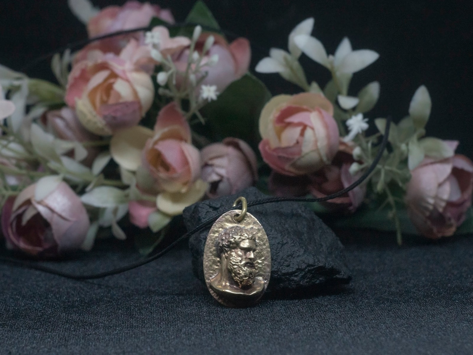 Heracles Bronze/Silver Necklace, Hercules Myths Pendant, Ancient Greek Jewelry