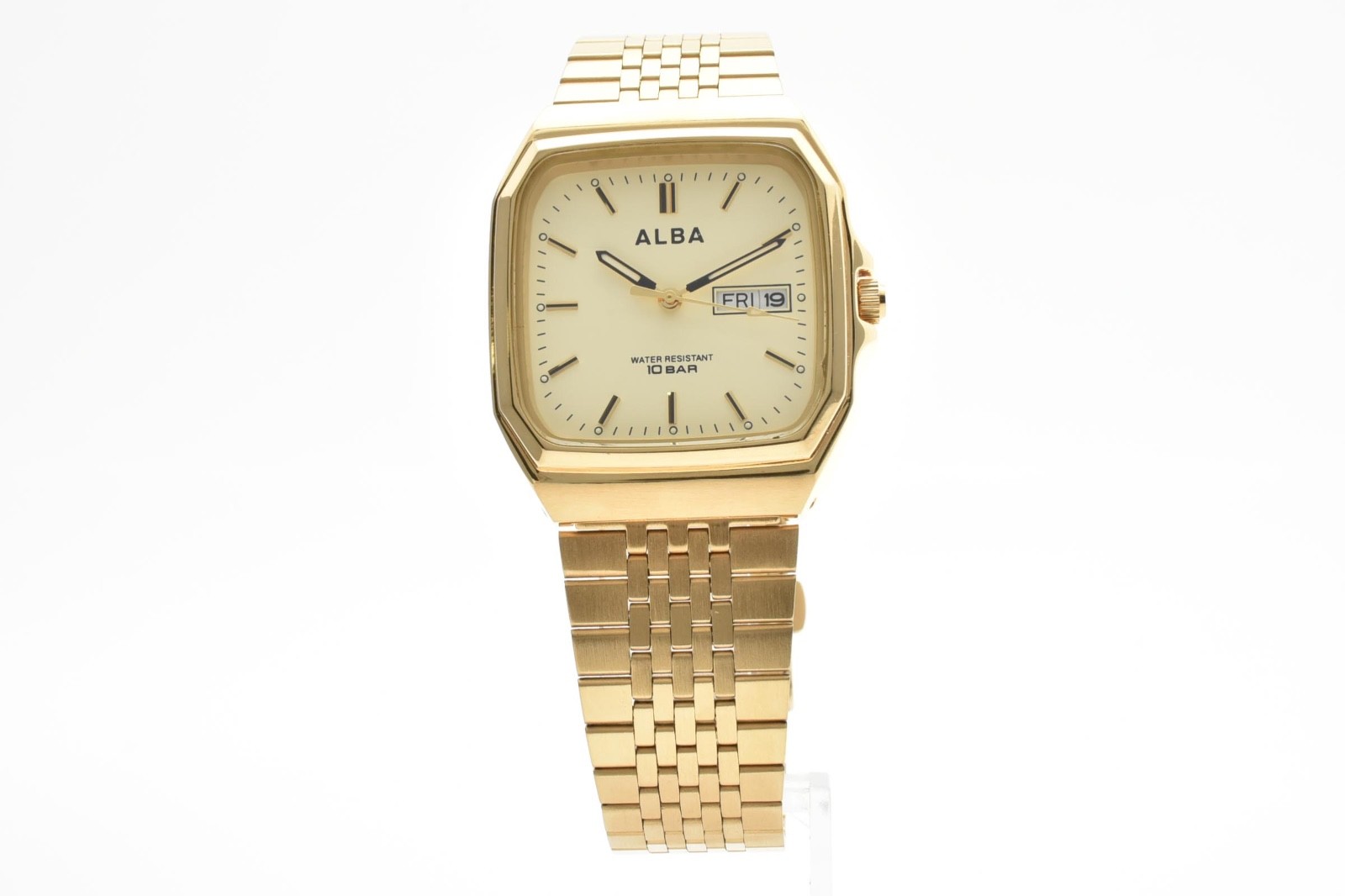 [NEAR MINT] SEIKO ALBA 7N33-K003 Quartz Day Date Gold Tone Men?s Watch Japan
