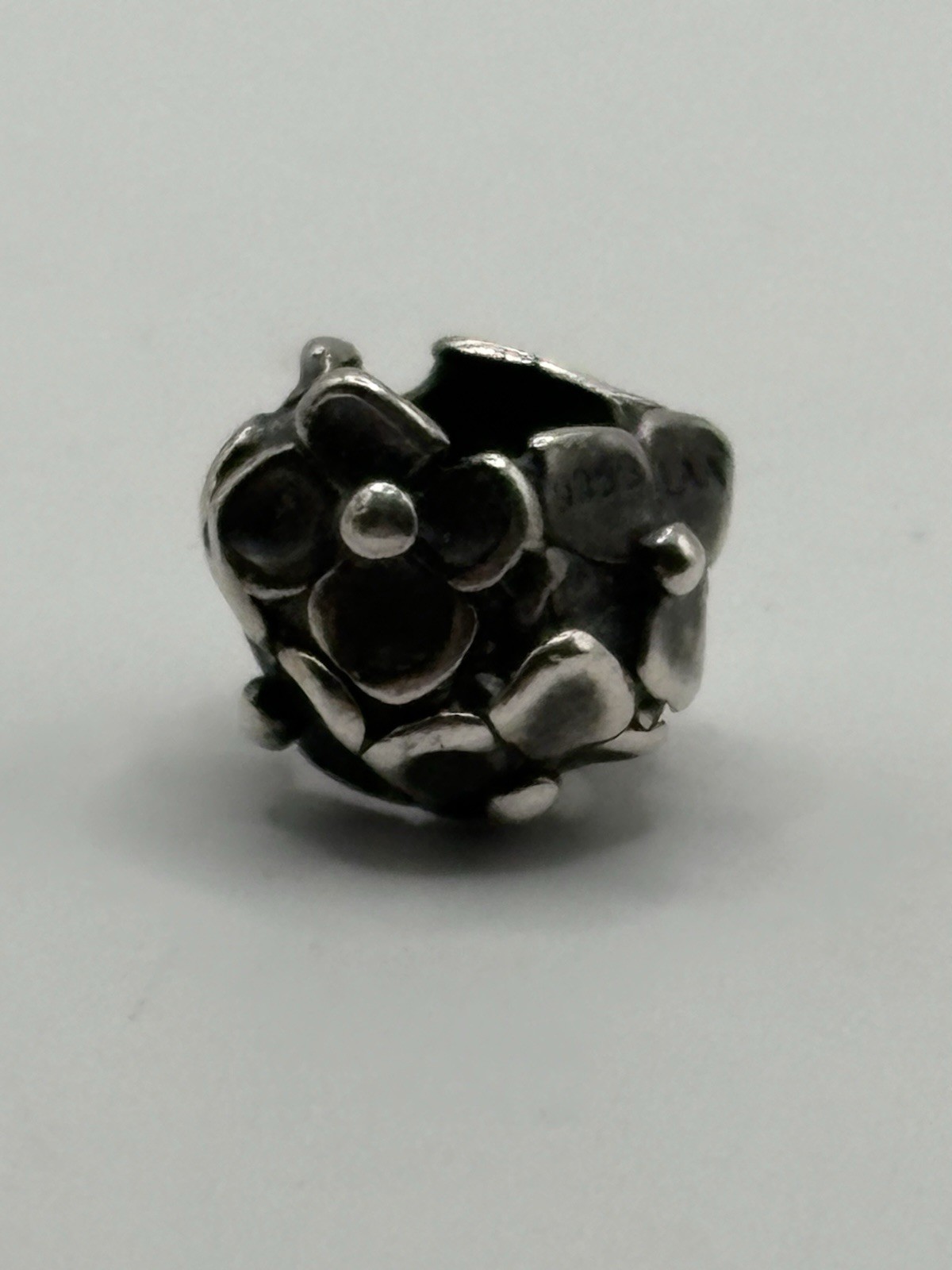 Authentic Trollbeads, Retired Hydrangea Sterling Silver Bead
