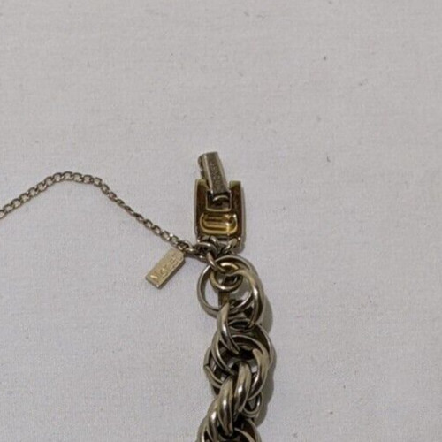 Vintage Signed Monet 7″ Gold Tone Heavy Chain Bracelet with Safety Chain Gift