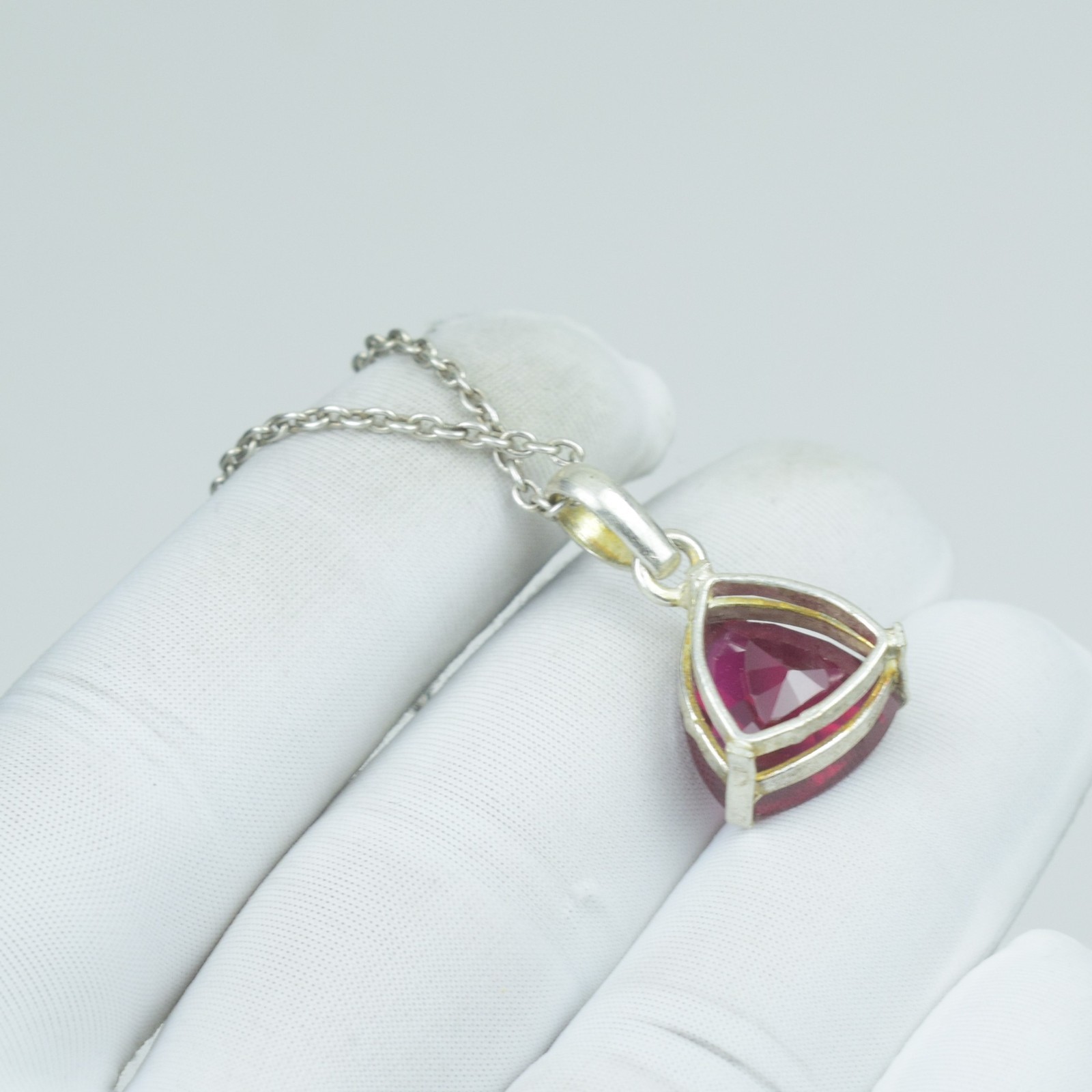 23Ct Flawless Ceylon Gorgeous Garnet Necklace Jewelry, 925 Solid Sterling,